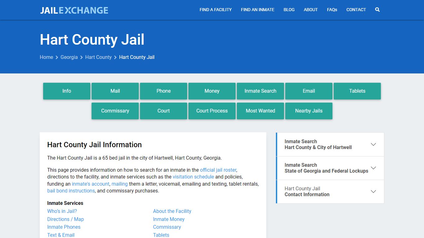 Hart County Jail, GA Inmate Search, Information